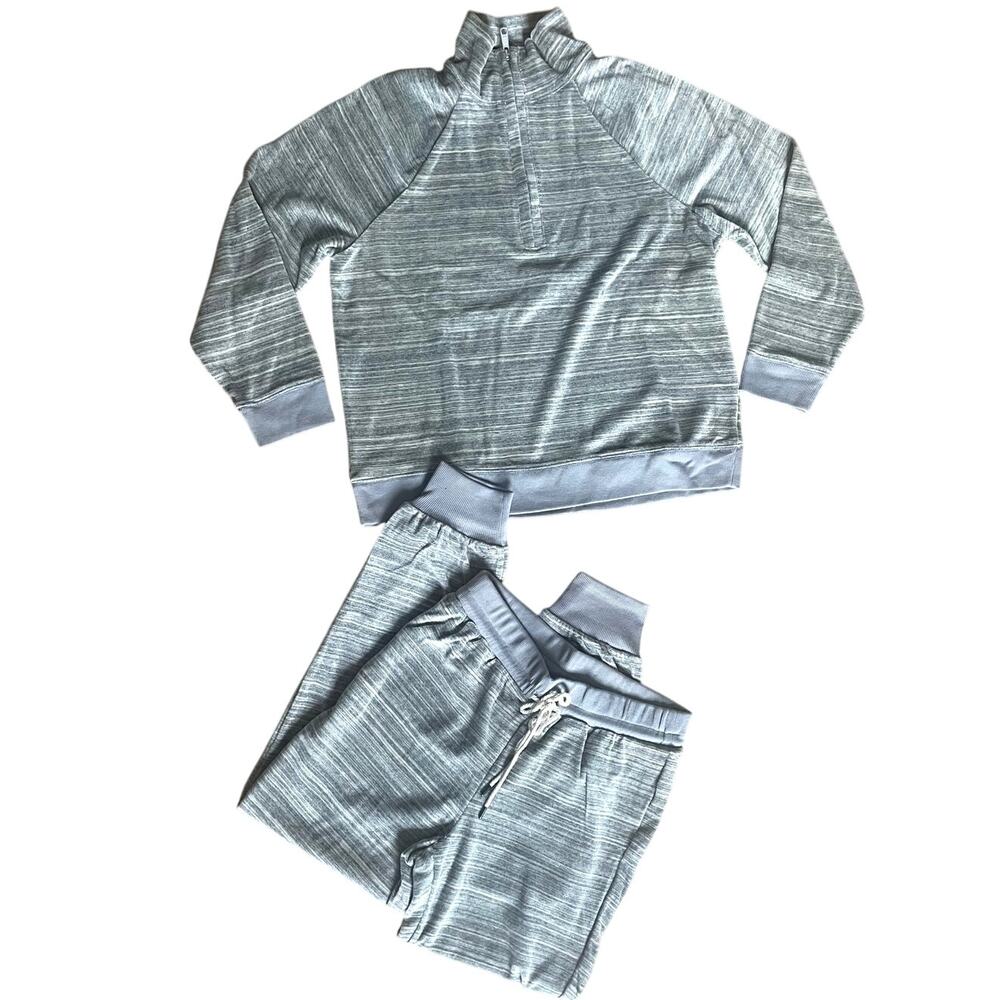 NWT Madewell MWL Velour Space-Dyed Half-Zip Sweatshirt & Sweatpants Size Medium
